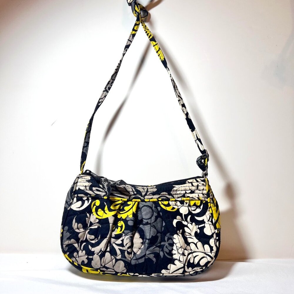 Vera Bradley (Retired) Baroque Small Purse-Black/Gold-Cloth-Pleated